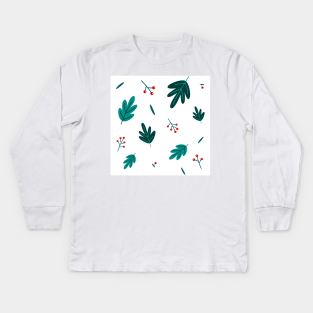 Berries and Christmas Tree Kids Long Sleeve T-Shirt